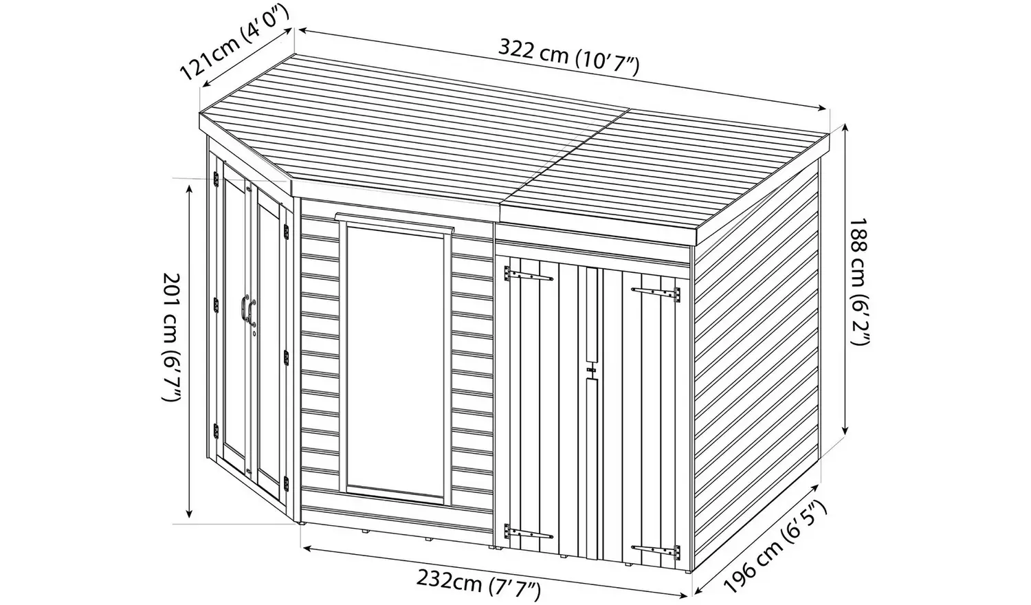 Mercia Corner Summerhouse with Shed - 7 x 7ft
