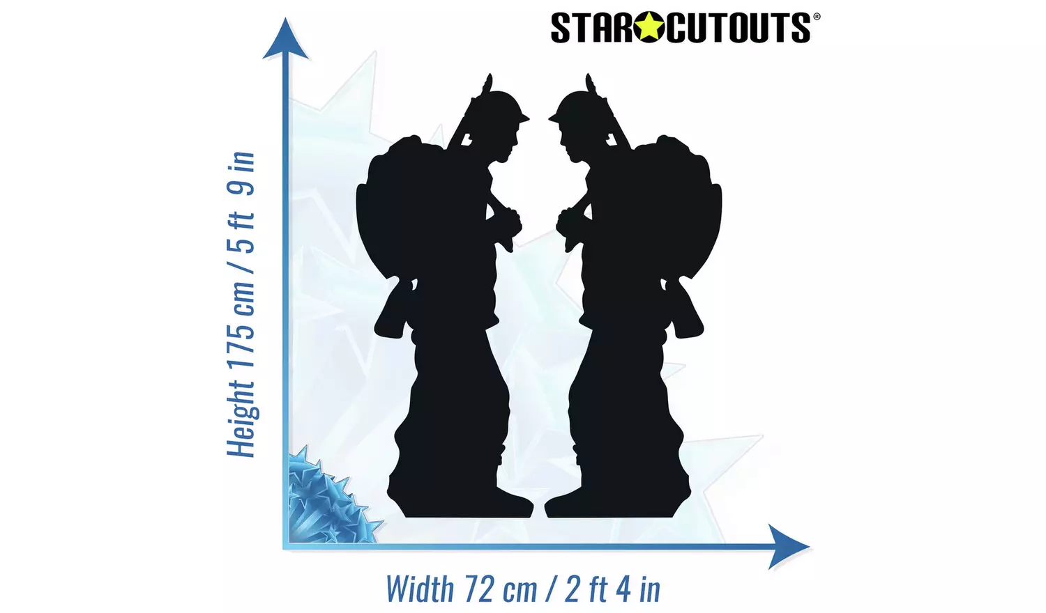 Star Cutouts Solider Silhouette Double Pack Cardboard Cutout