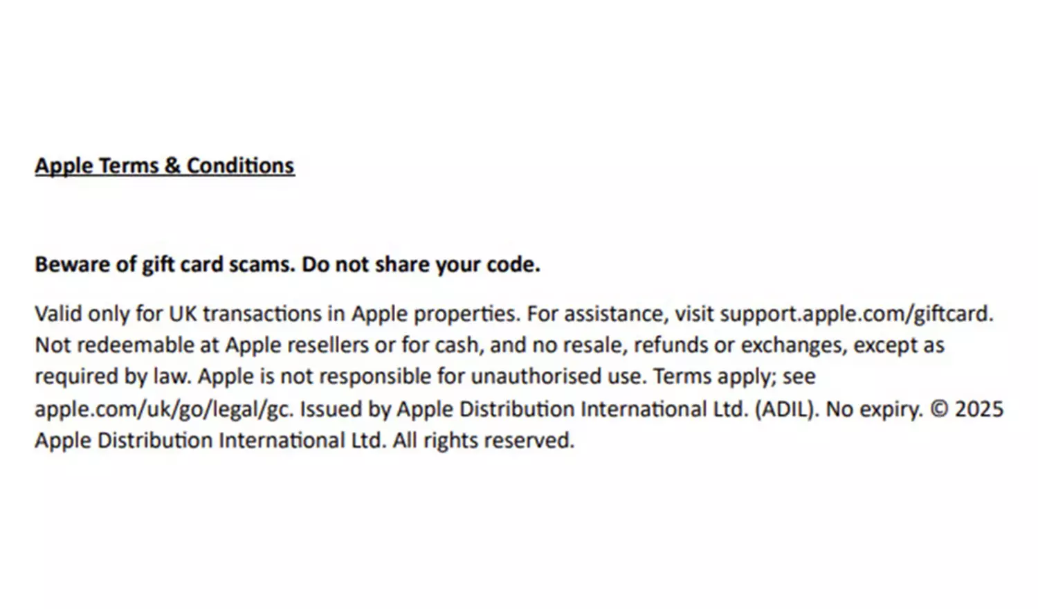 Apple 15 GBP Gift Card