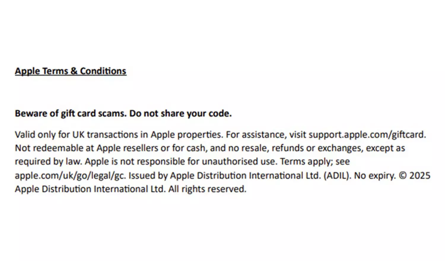 Apple 25 GBP Gift Card