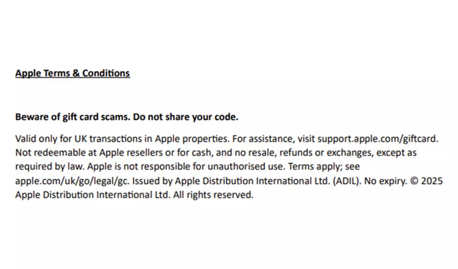 Apple 100 GBP Gift Card