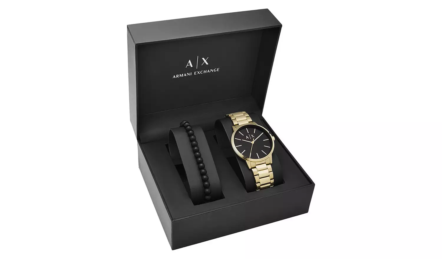Armani Exchange Gold Stainless Steel Bracelet Gift Set