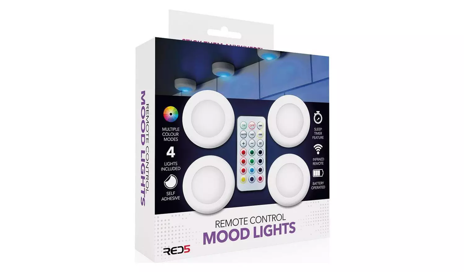 Menkind RED5 Remote Controlled Mood Lights