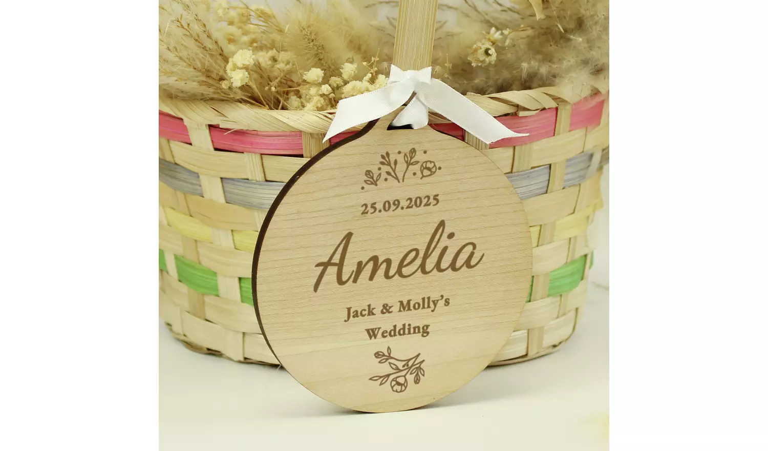Personalised Message Wedding Party Wooden Tag
