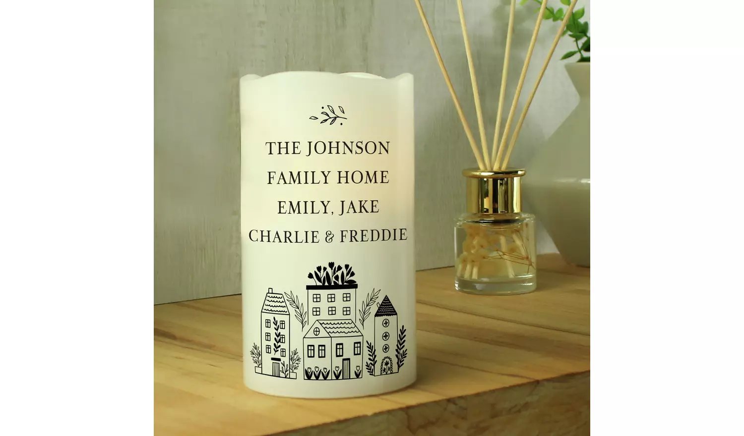 Personalised Message Home Led Candle