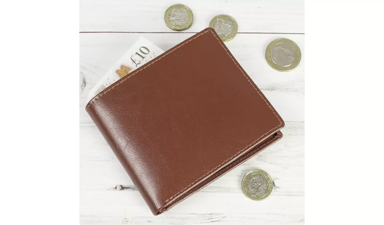 Personalised Message Tan Leather Wallet