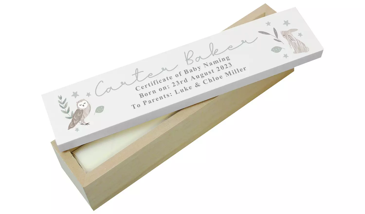 Personalised Message Woodland Animals Certificate Holder