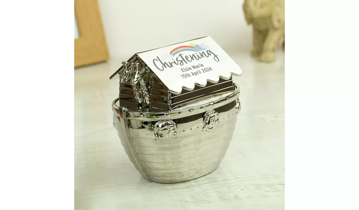 Personalised Message Noah's Ark Money Box