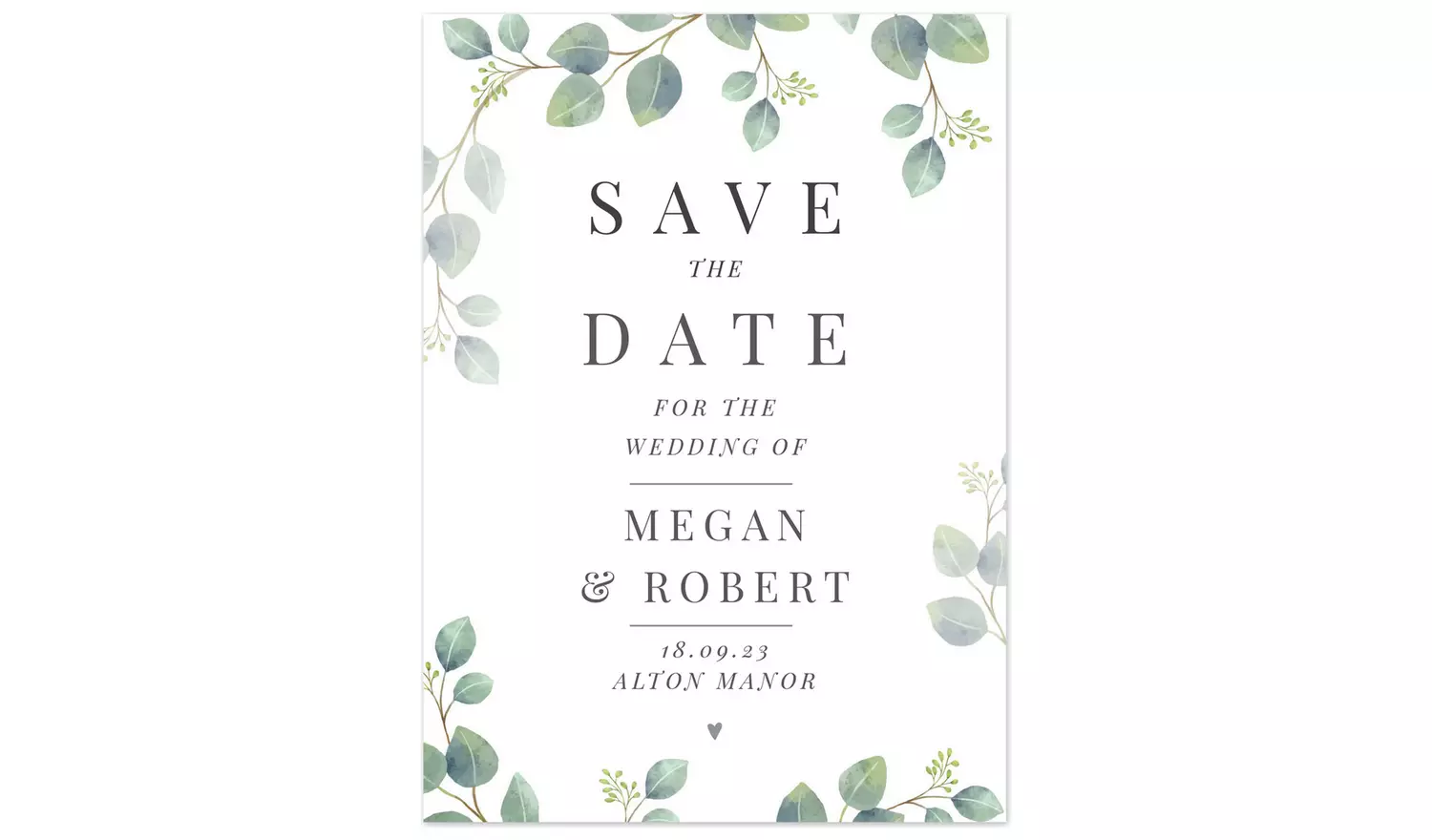 Personalised Message Botanical Wedding Save The Dates Cards