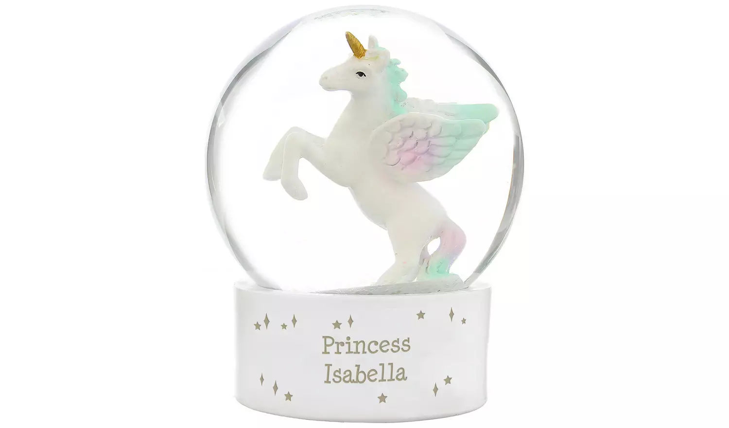 Personalised Message Unicorn Snow Globe