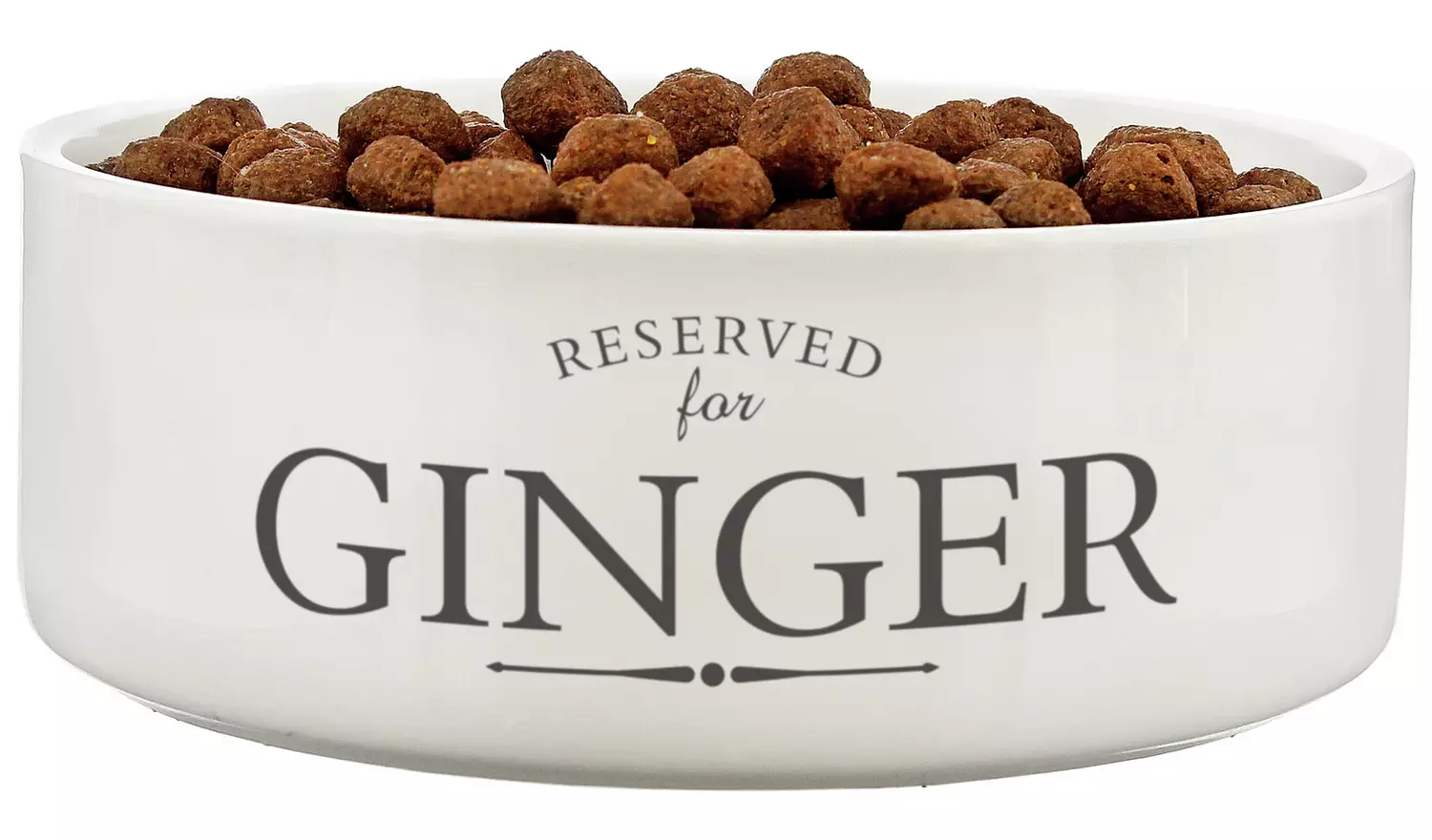 Personalised Message Medium Dog Bowl - White