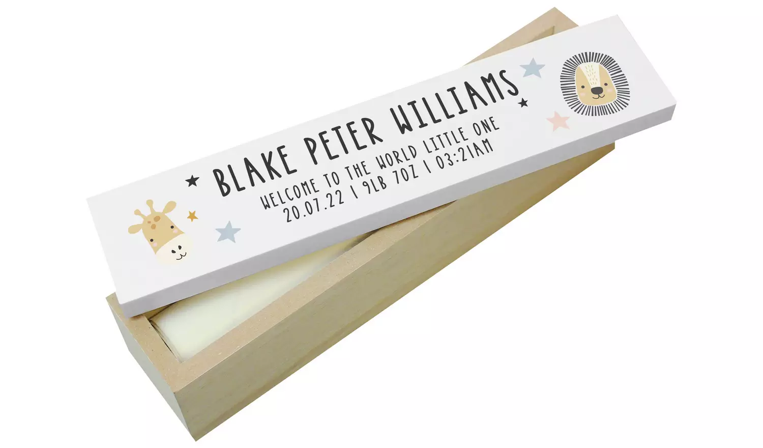 Personalised Message Animals Print Wooden Certificate Holder