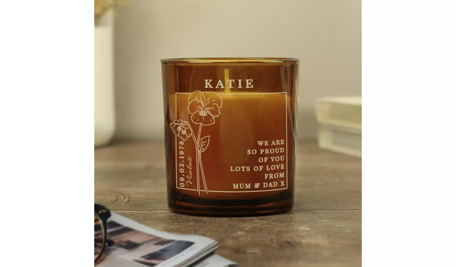 Personalised Message February Birth Candle - Vanilla