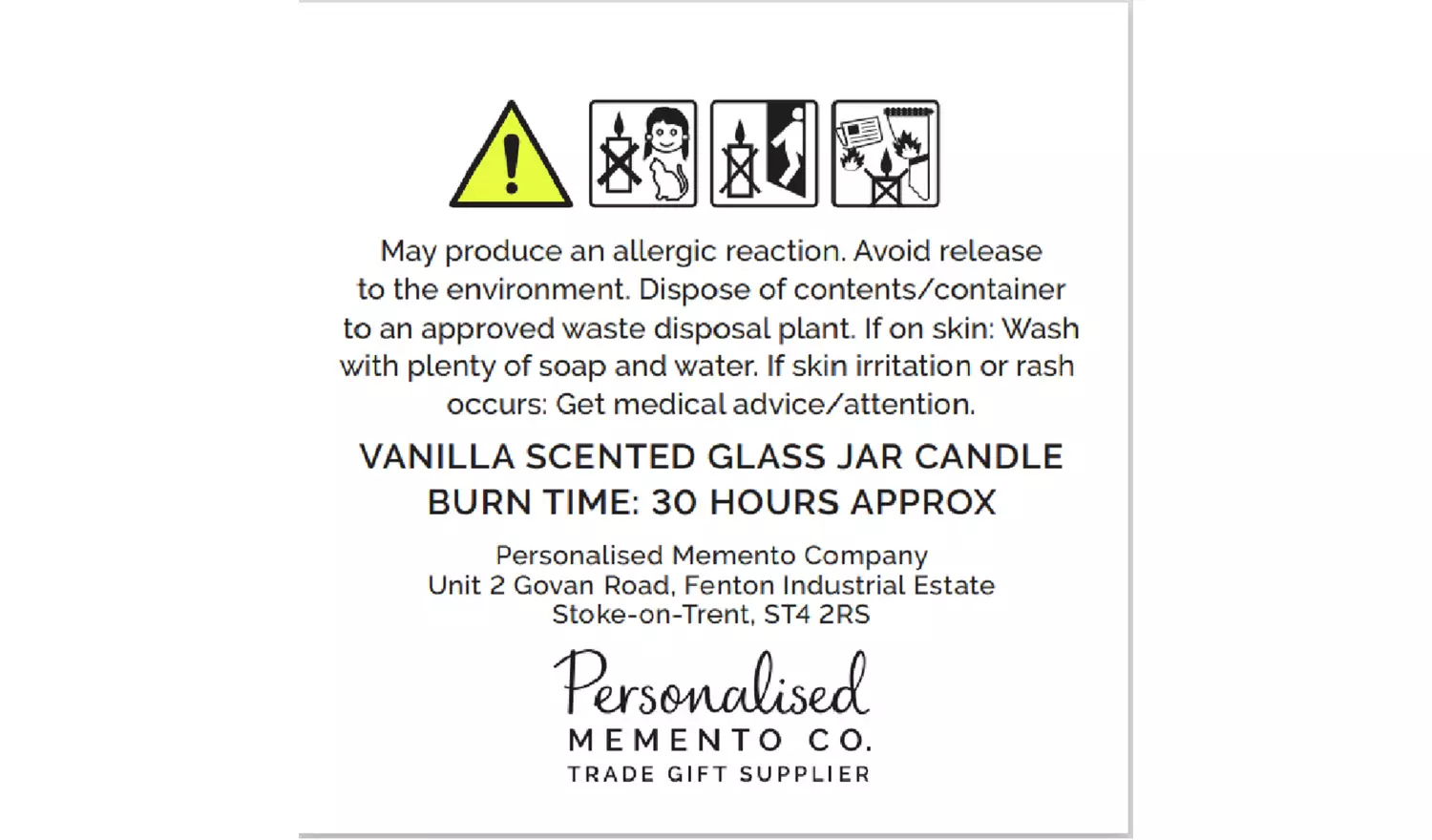 Personalised Message April Birth Flower Candle - Vanilla