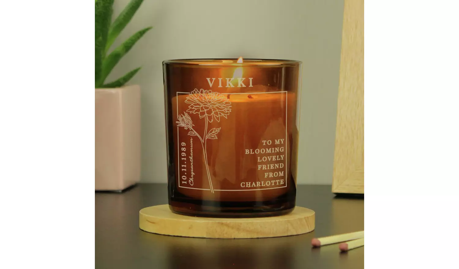 Personalised Message November Birth Candle - Vanilla