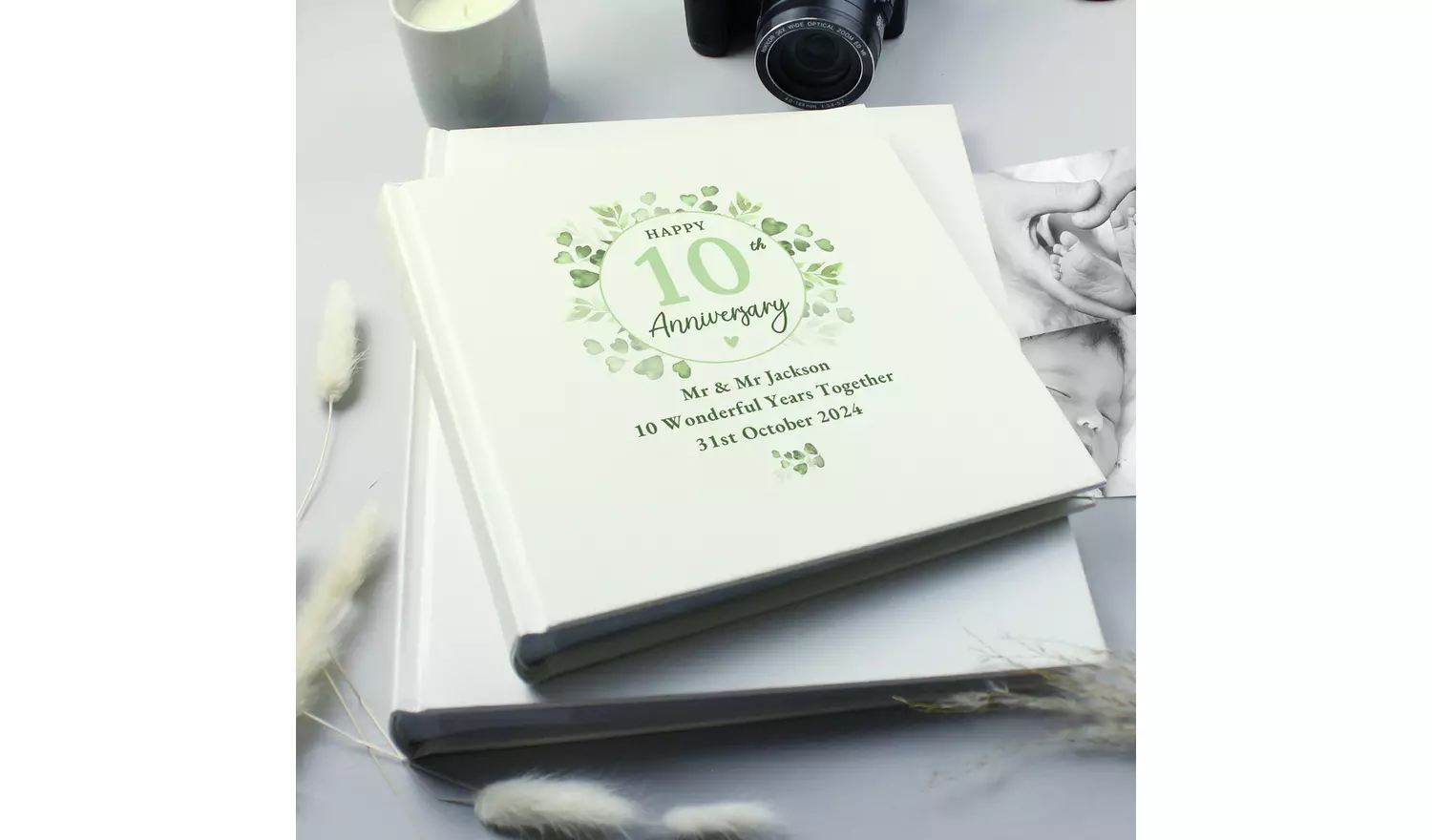 Personalised Message Botanical Anniversary Photo Album