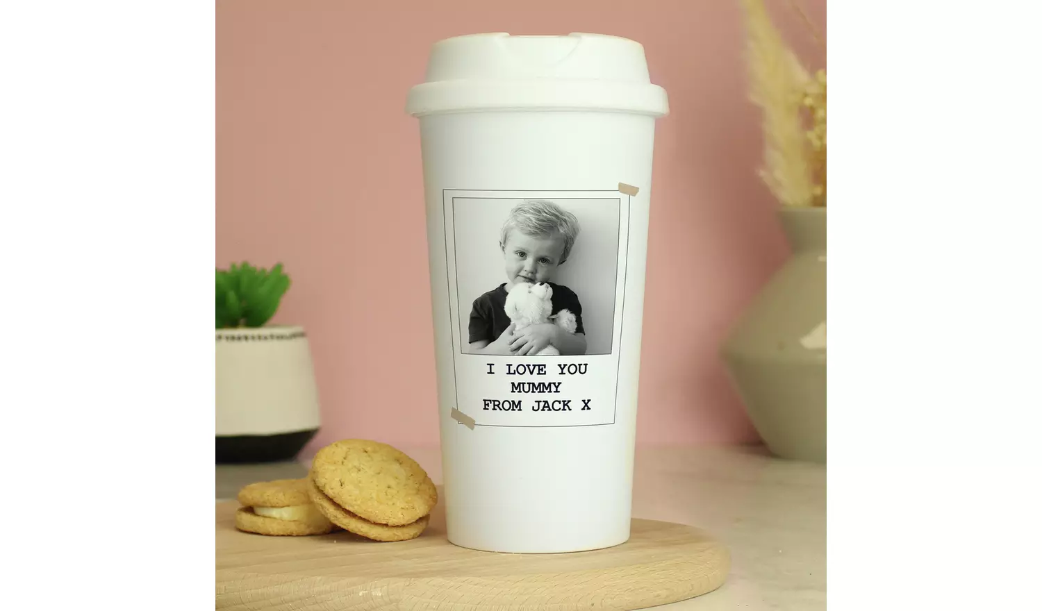 Personalised Message Photo Upload Travel Mug - 380ml