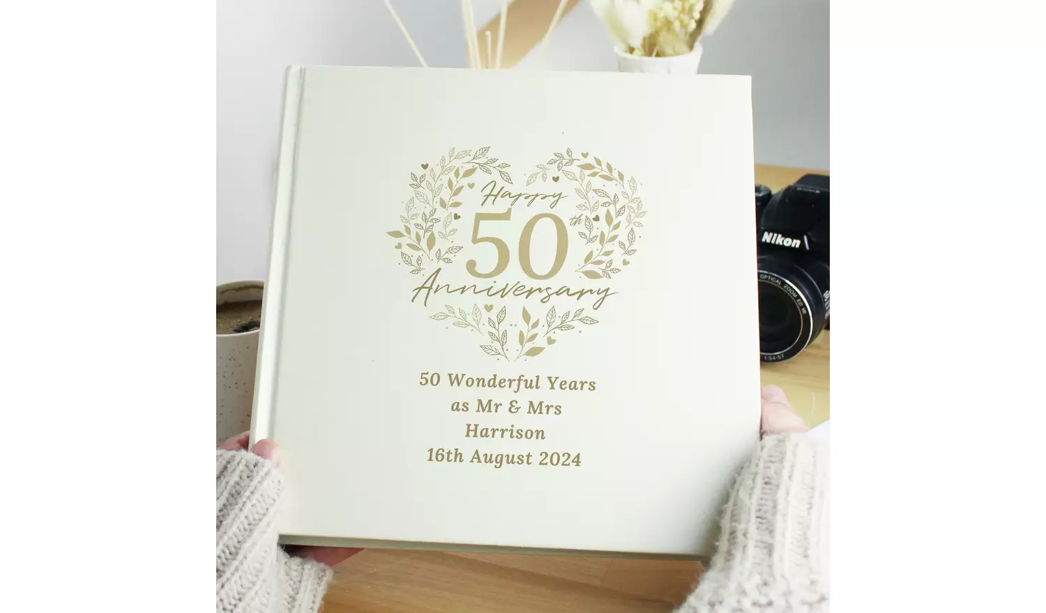 Personalised Message 50th Wedding Anniversary Photo Album