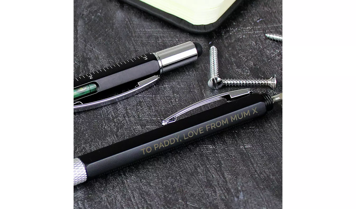 Personalised Message Free Text Multi Tool Pen - Black