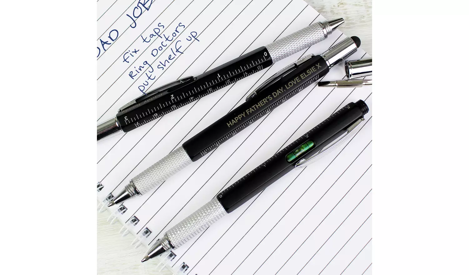 Personalised Message Free Text Multi Tool Pen - Black
