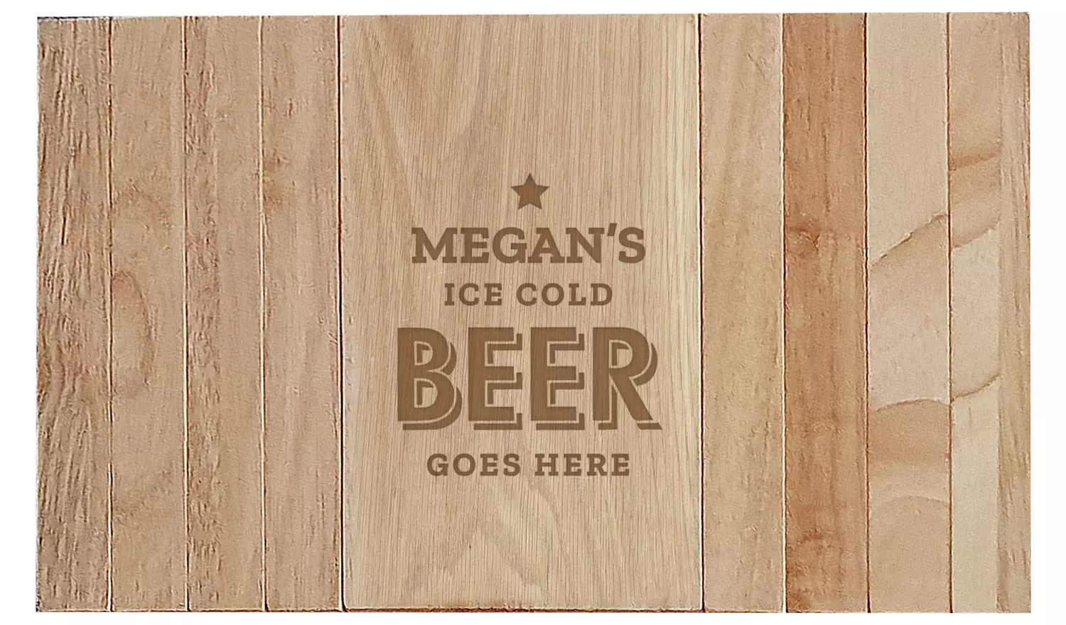 Personalised Message Beer Goes Here Wooden Sofa Tray