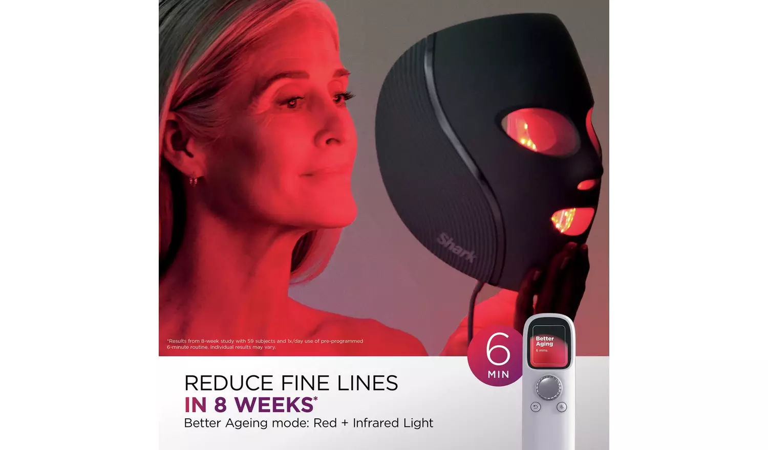 Shark CryoGlow Under-Eye Cooling LED Face Mask - Lilac