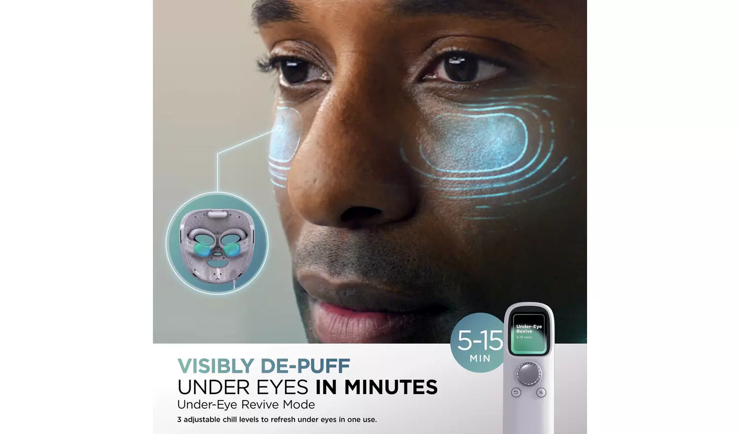 Shark CryoGlow Under-Eye Cooling LED Face Mask - Lilac