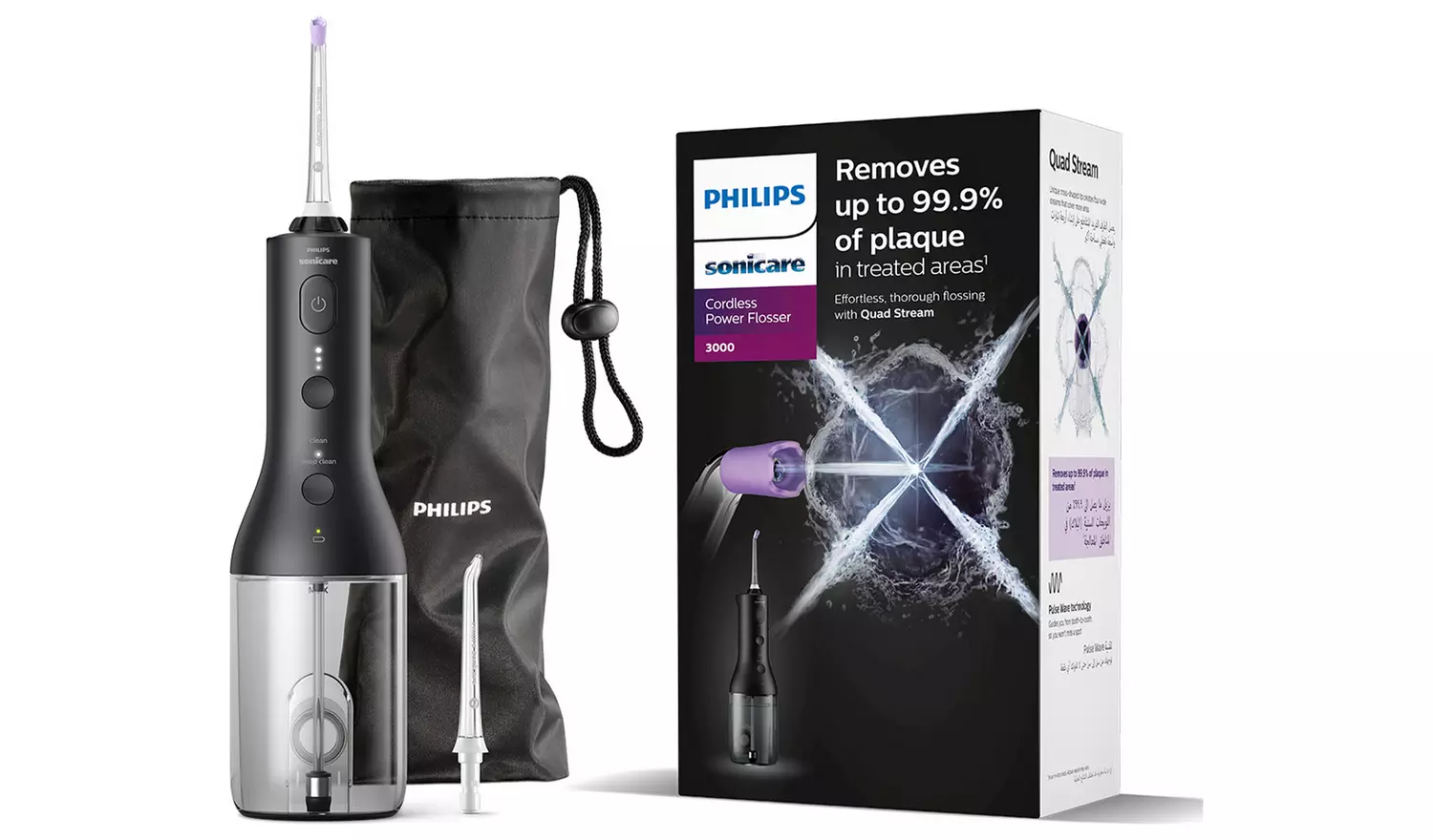 Philips Sonicare Power Water Flosser 3000, Black, HX3826/33