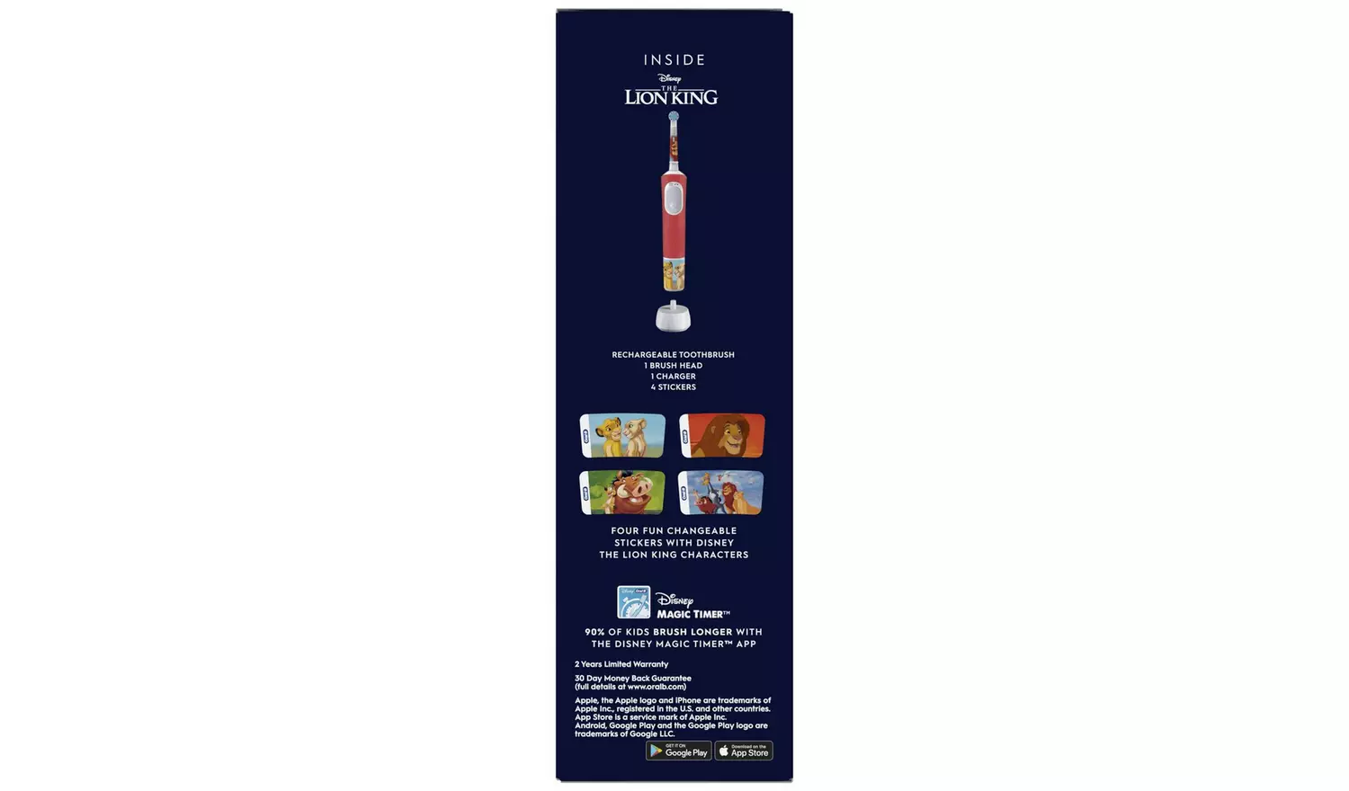 Oral-B Lion King Kids Electric Toothbrush - Red