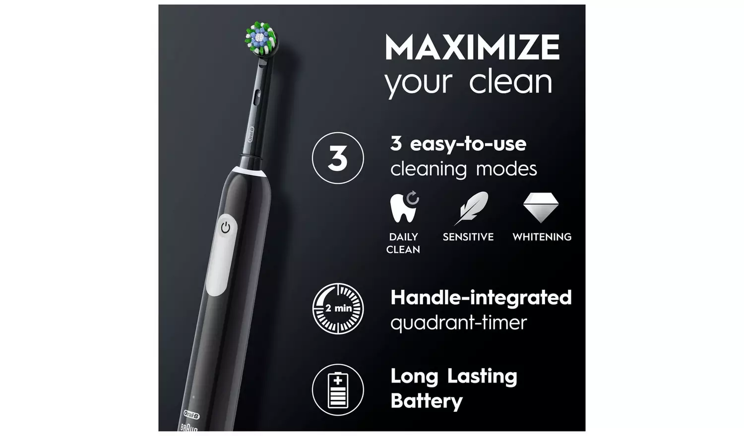 Oral-B Pro 1 Cross Action Electric Toothbrush - Black