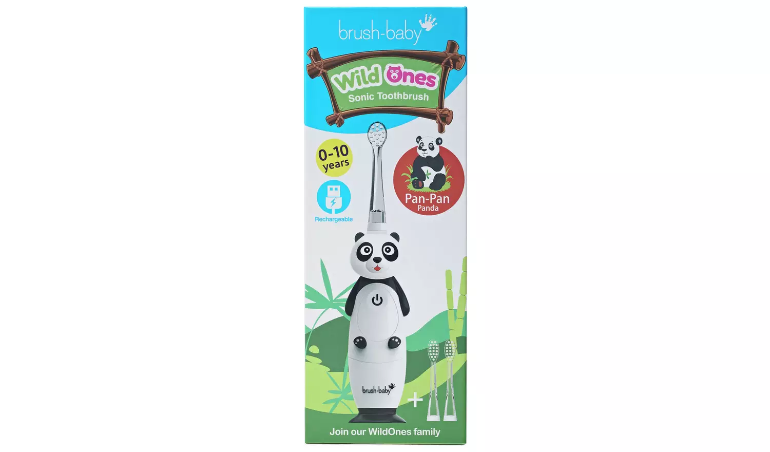 brush-baby WildOnes Panda Electric Toothbrush - White