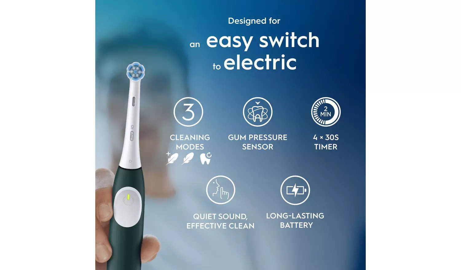 Oral-B iO2 Forest Green Electric Toothbrush with Travel Case