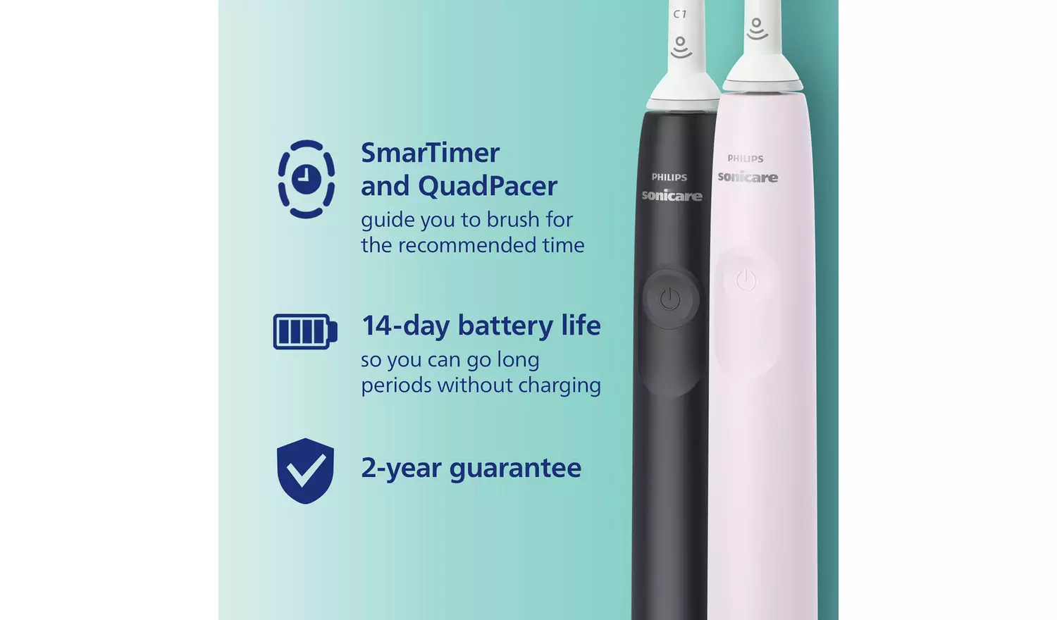 Philips Sonicare Series 3100 Electric Toothbrush -Black/Pink