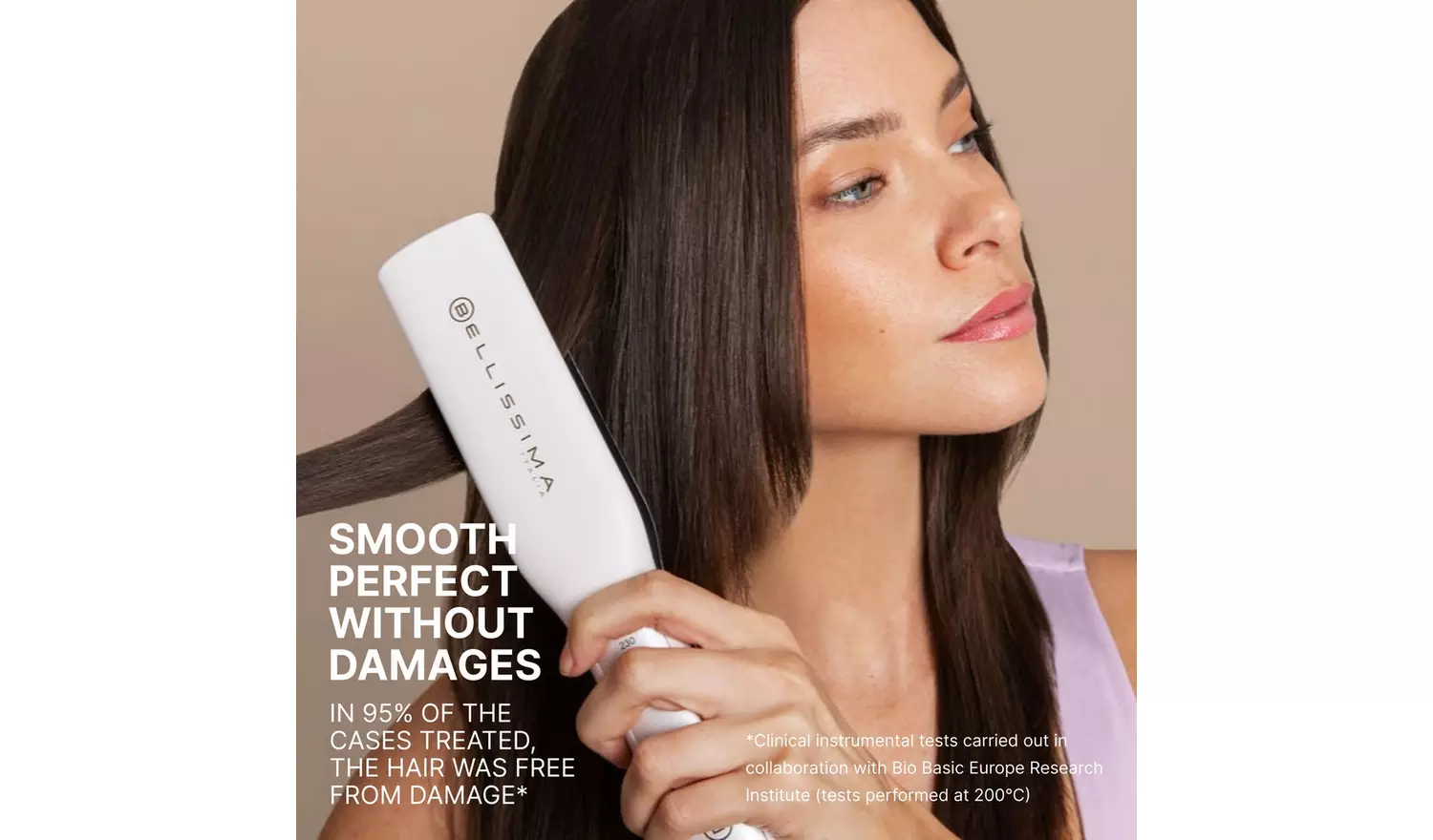 Bellissima 11865 Steam Elixir Hair Straightener - White