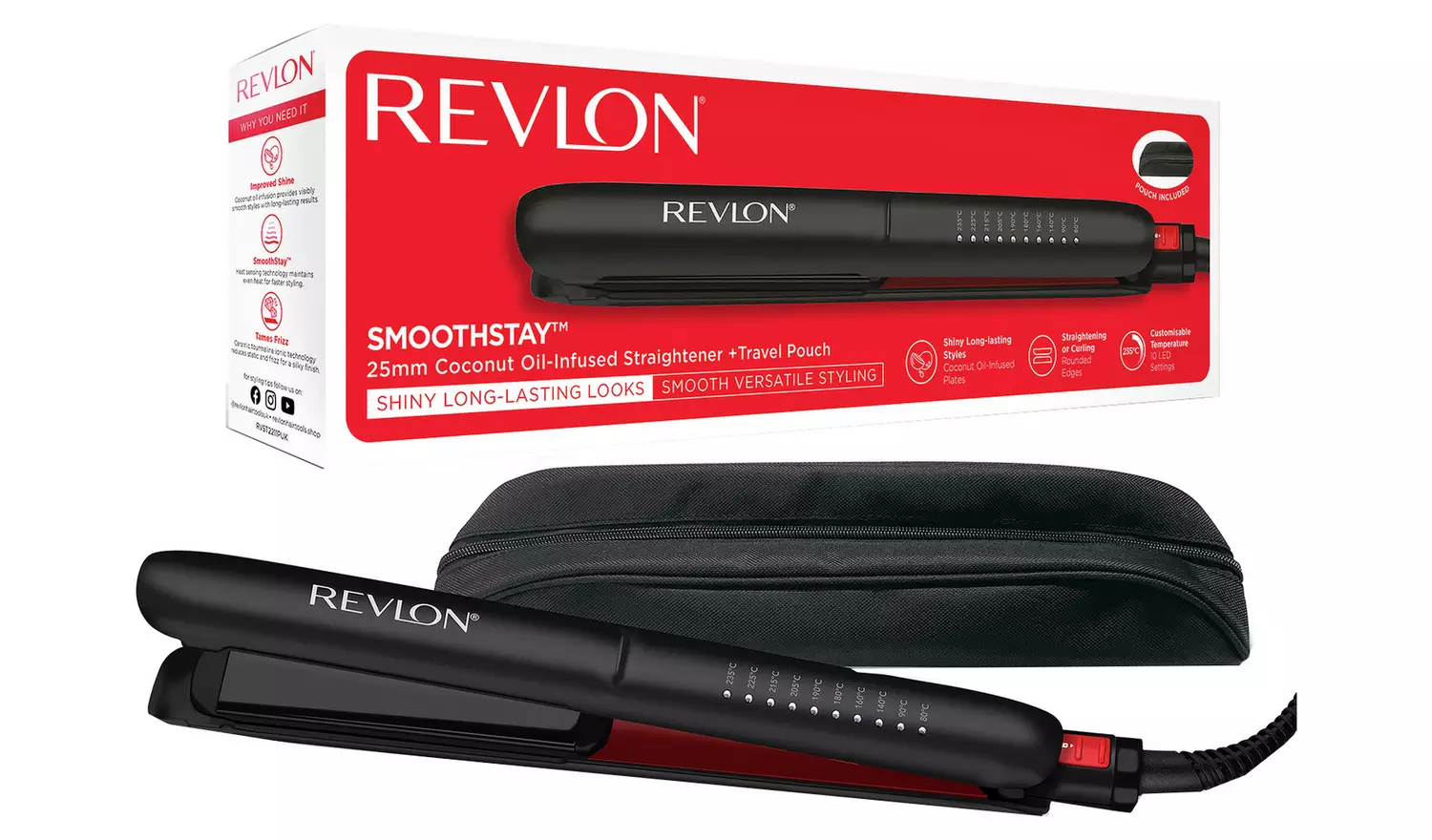 Revlon RVST2211P Smoothstay Hair Straightener - Black