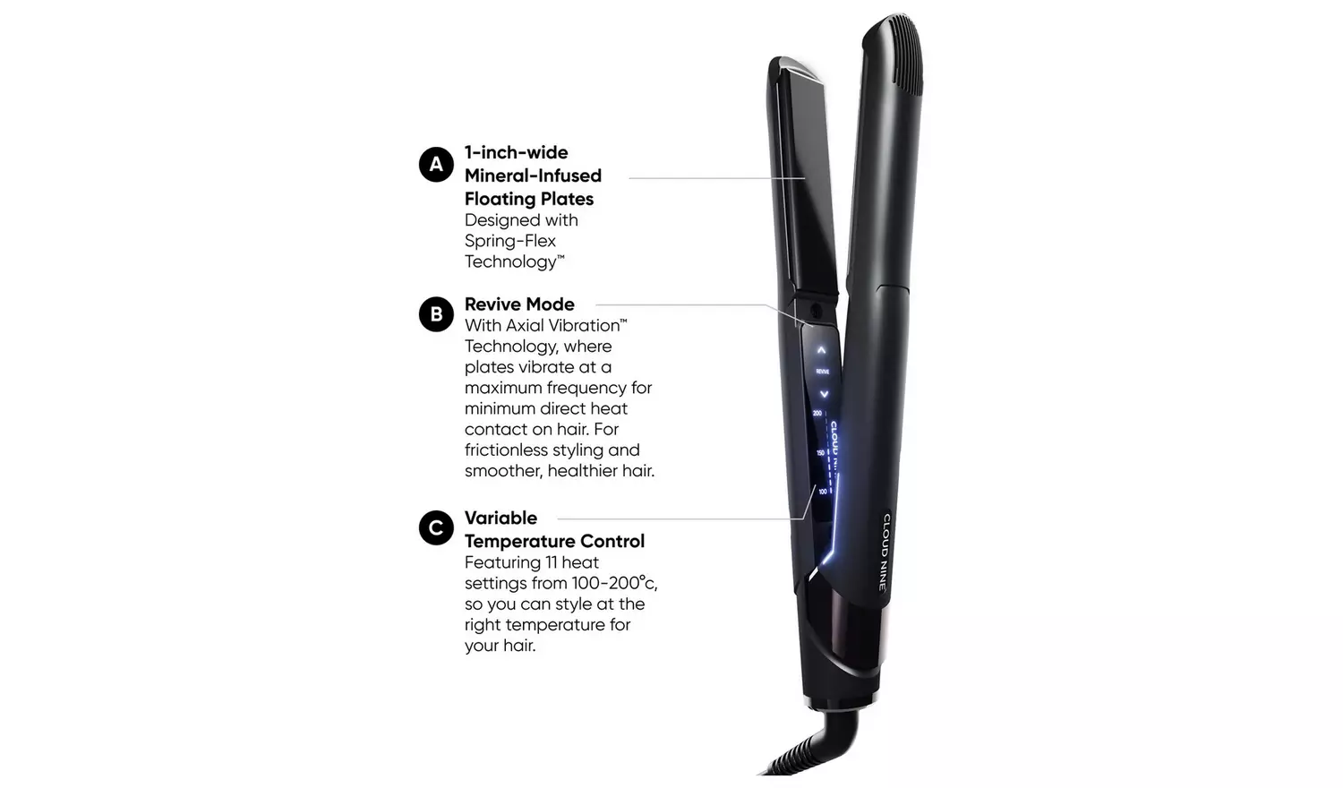 CLOUD NINE C9-PM1.0 Original Iron Hair Straightener - Black