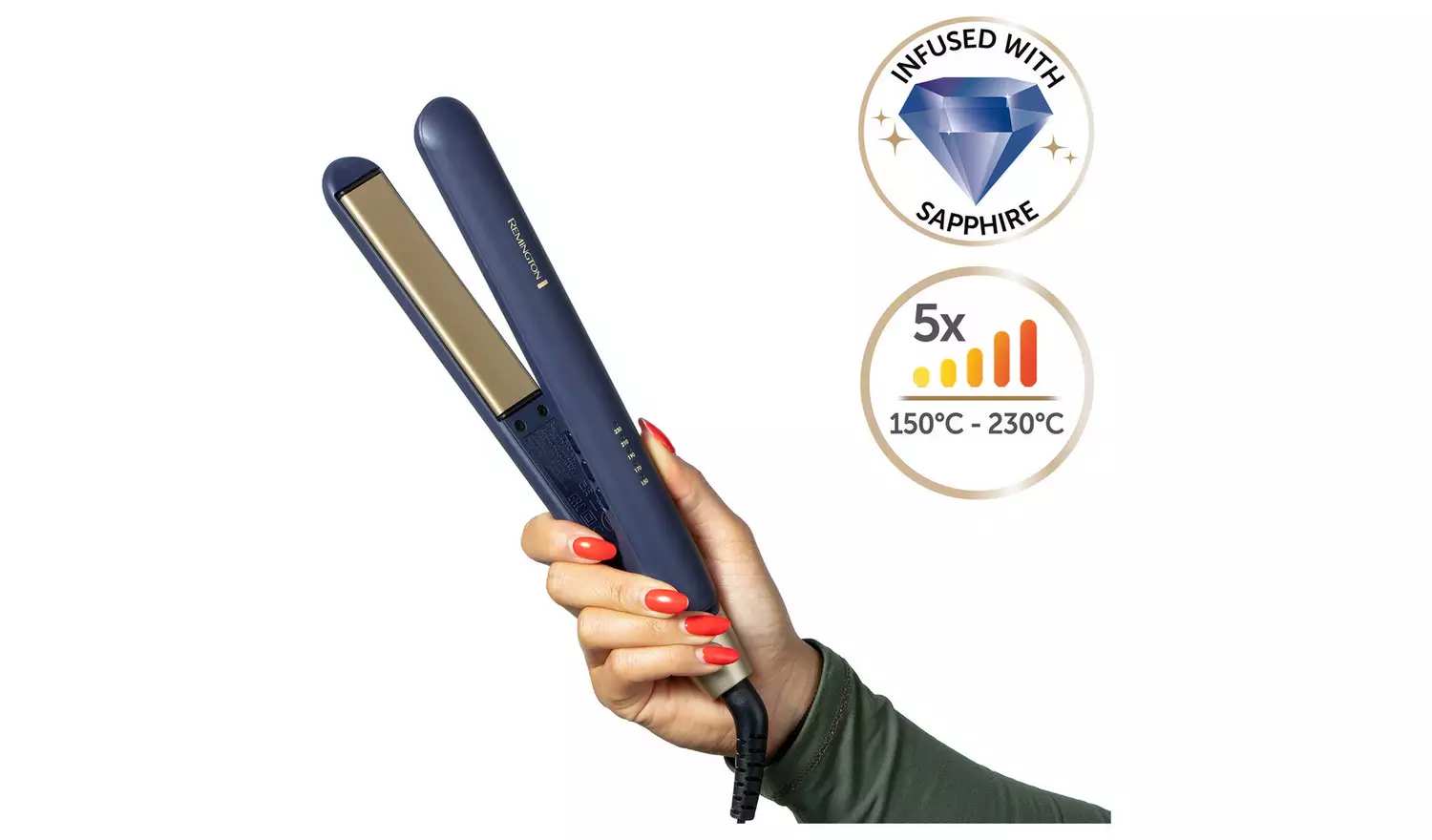Remington S5805 Sapphire Luxe Hair Straightener - Navy