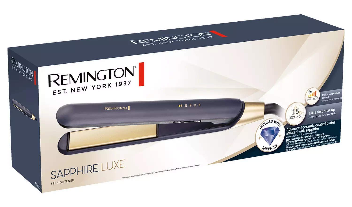Remington S5805 Sapphire Luxe Hair Straightener - Navy