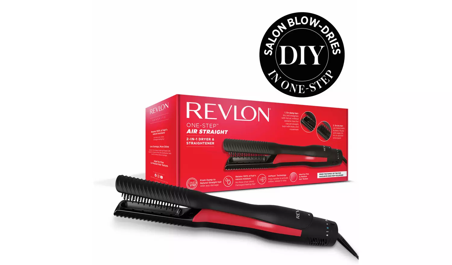 Revlon RVDR5330 One Step 2-in-1 Hair Dryer & Straightener