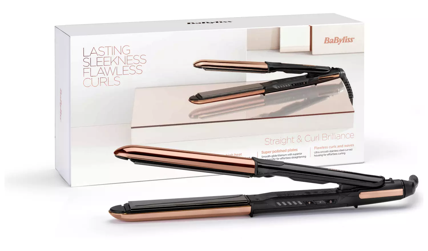 BaByliss 2481U Straight and Curl Hair Straightener - Black