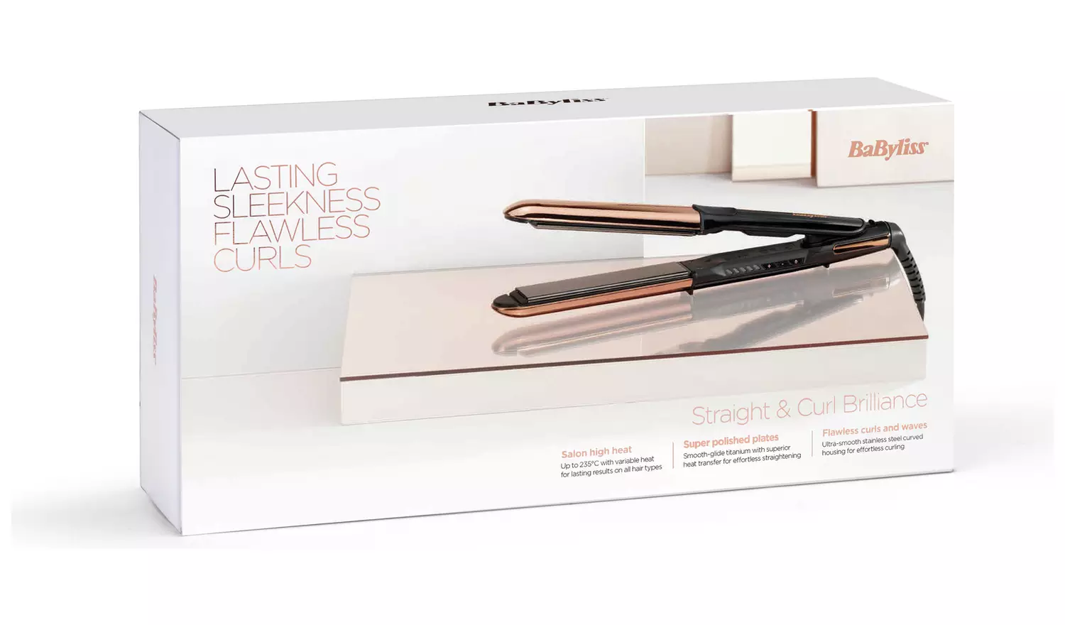 BaByliss 2481U Straight and Curl Hair Straightener - Black