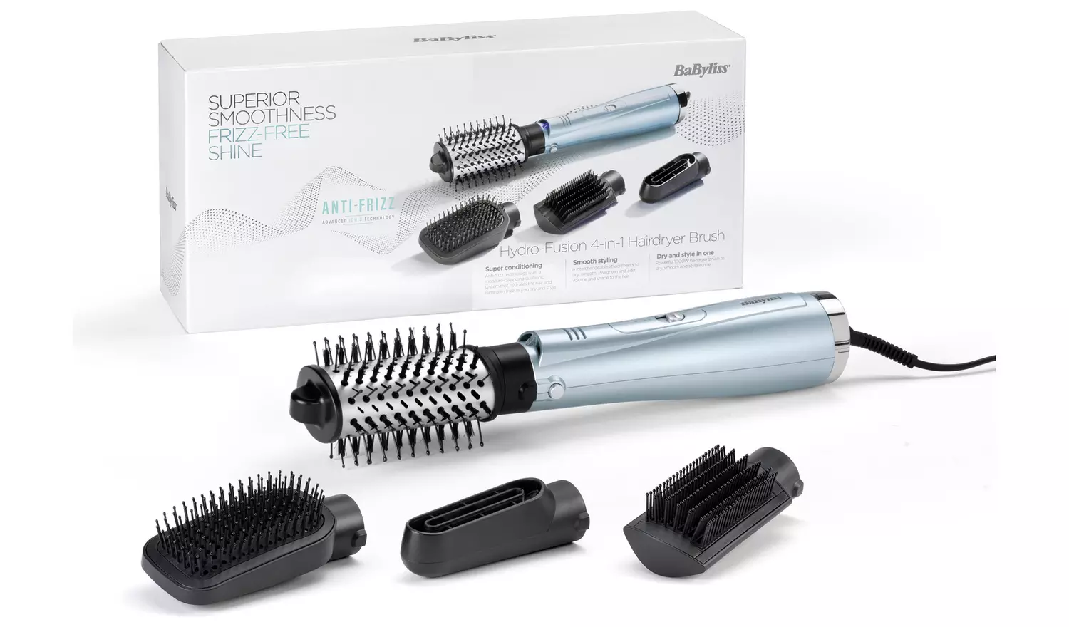 BaByliss Hydro-Fusion Anti Frizz 4-in-1 Hair Dryer Brush