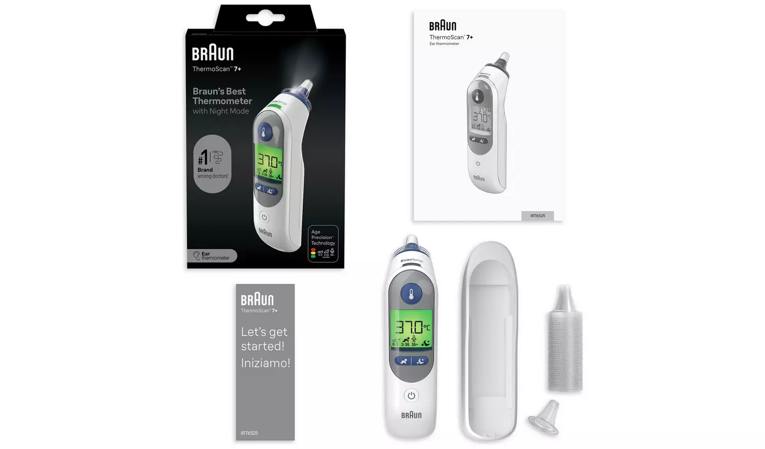 Braun IRT6525 ThermoScan 7+ Ear Thermometer with Night mode