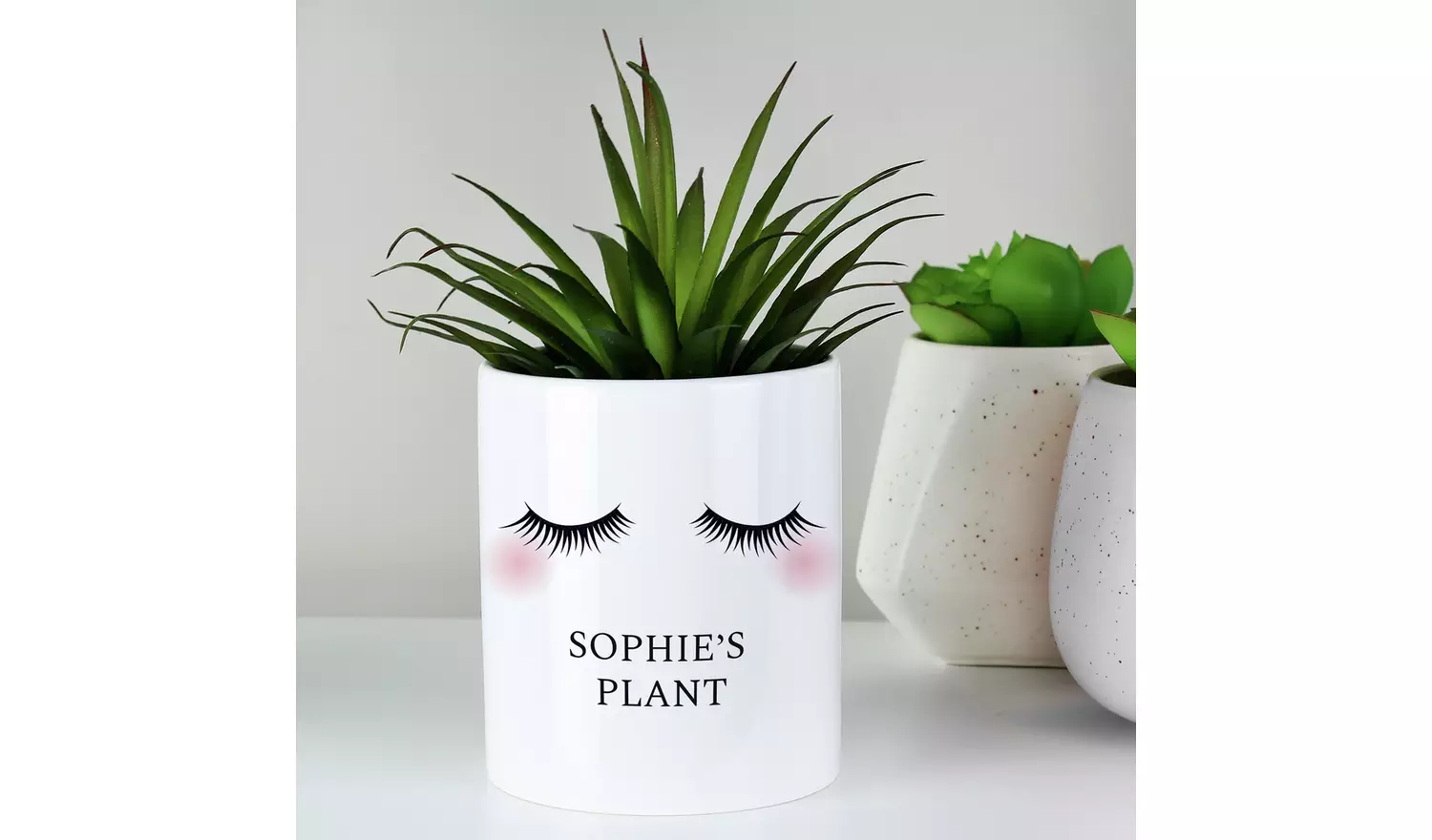 Personalised Message Eyelashes Print Ceramic Storage Pot