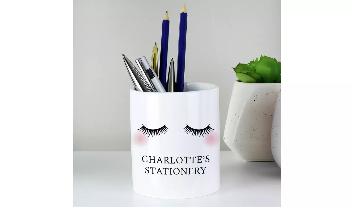 Personalised Message Eyelashes Print Ceramic Storage Pot