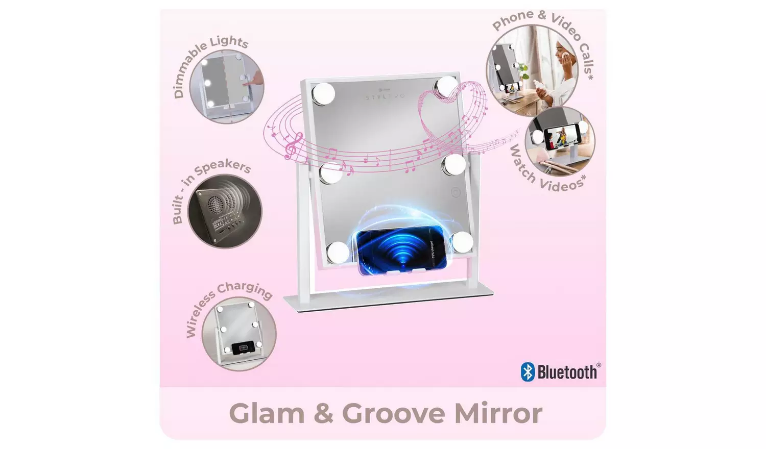 STYLPRO Hollywood Bluetooth Mirror