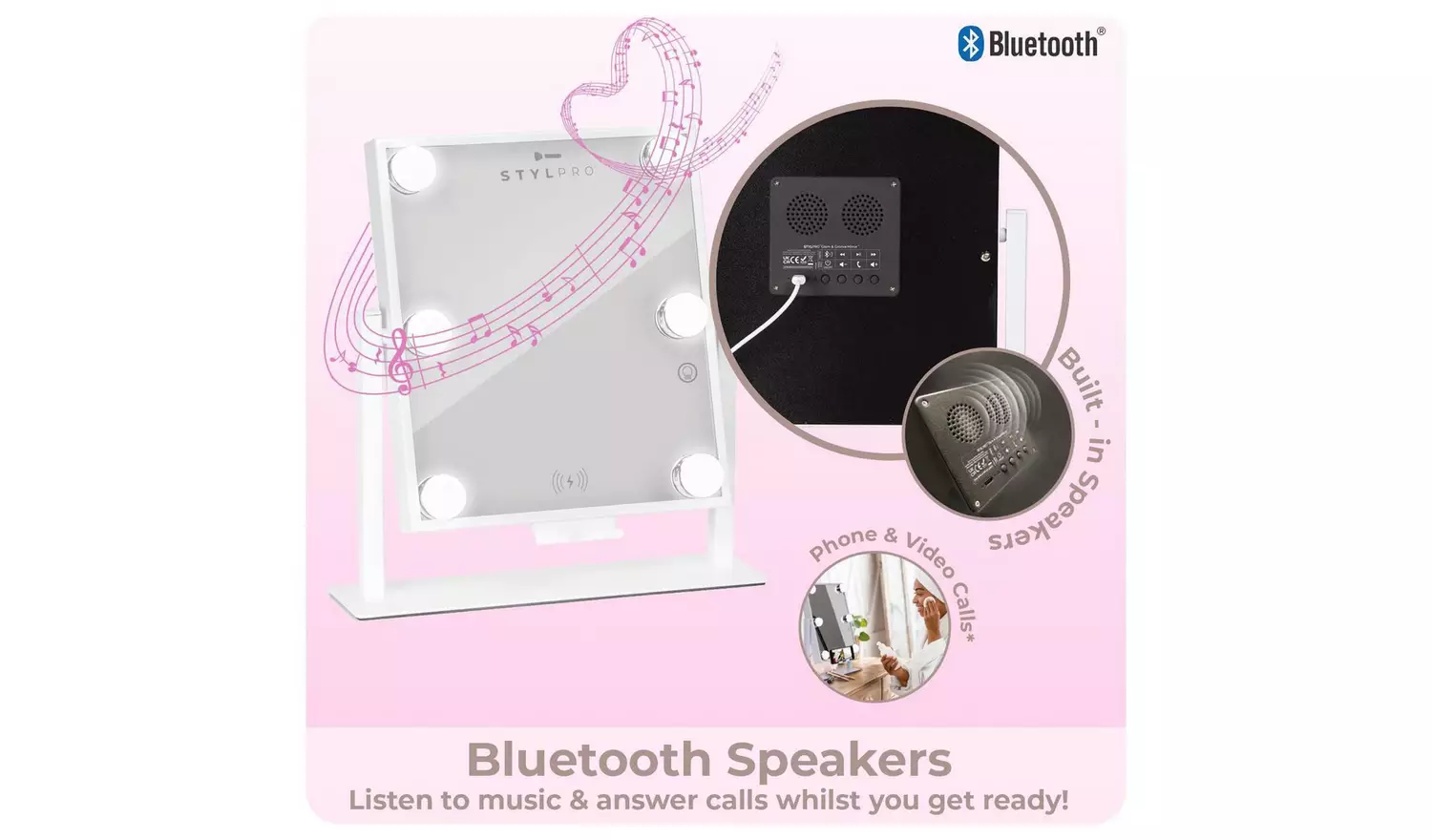 STYLPRO Hollywood Bluetooth Mirror