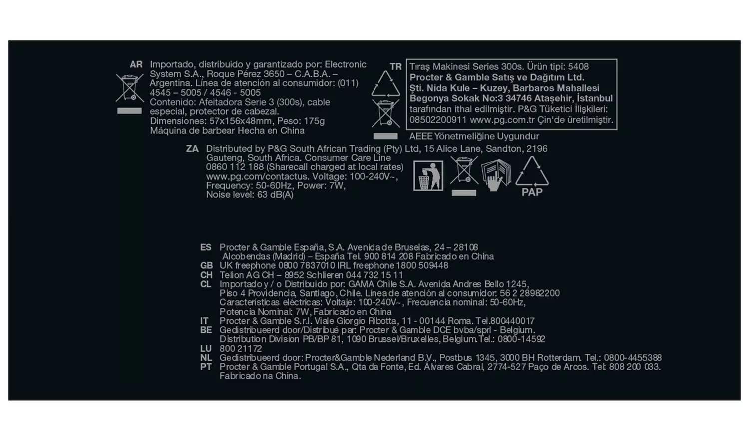 Braun Series 3 Electric Shaver 300s