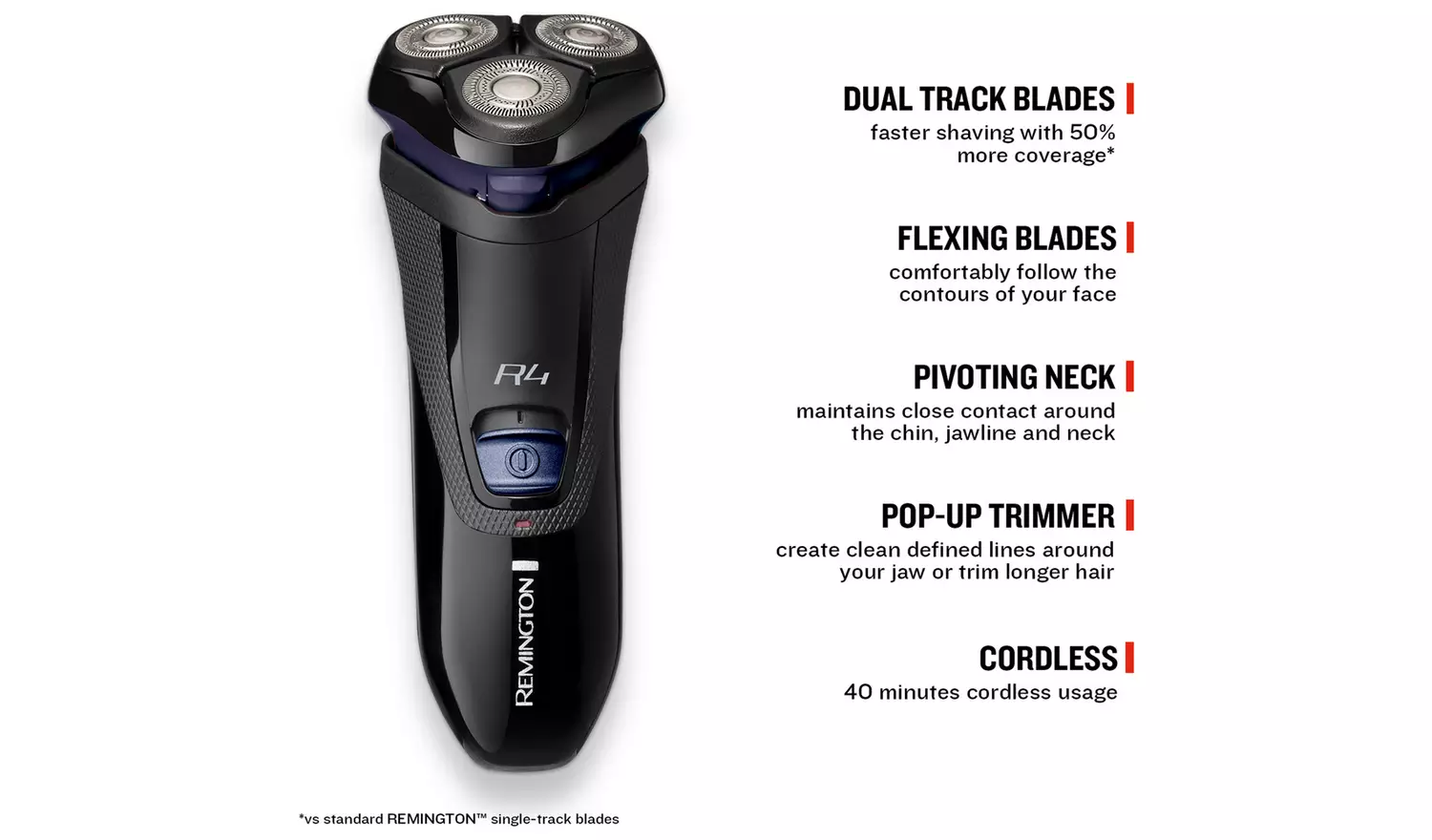 Remington R4 Style Cordless Rotary Electric Shaver R4002w
