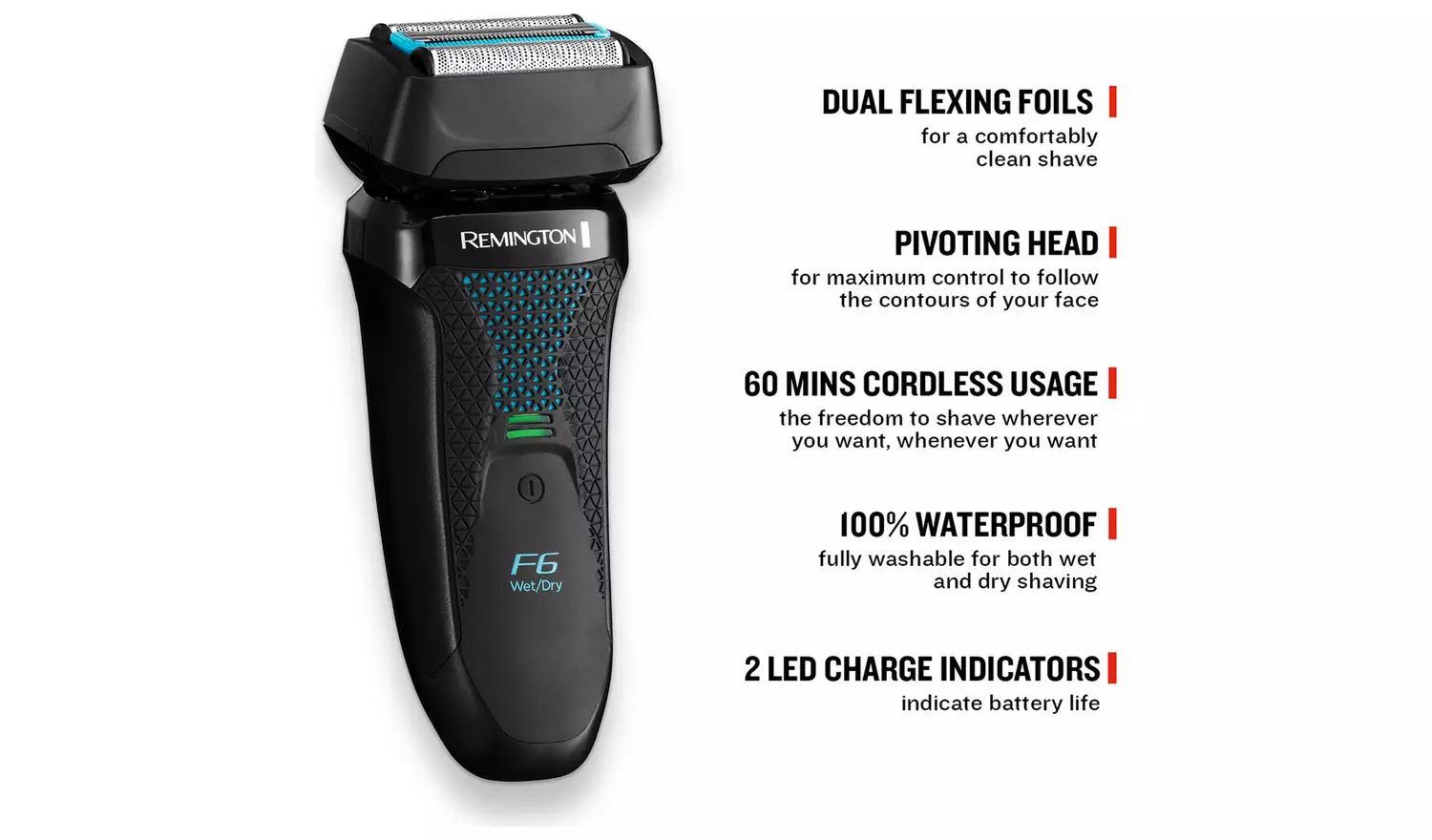 Remington F6 Style Wet and Dry Foil Electric Shaver F6000